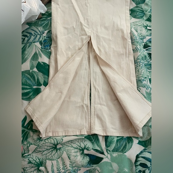 NWT Djerf Avenue Remake Denim Skirt Maxi Cream - Picture 10 of 13